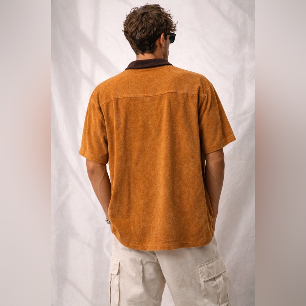 Standard Issue Terry Cloth Button Down Shirt L NW… - image 2